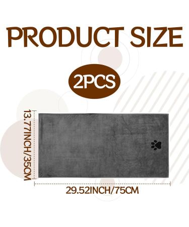 Naoketent Extra Absorbent Dog Towels - 2 Microfiber Quick-Dry Cloths for Dogs & Cats | Gray Pet Towels - Buy Online on GoSupps.com