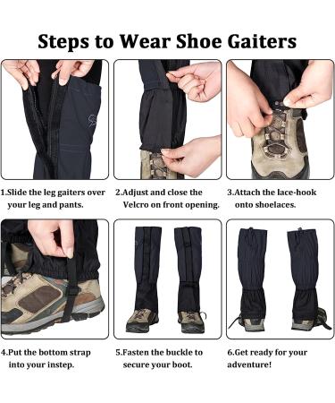 IDAND Waterproof Snow Boot Gaiters for Outdoor Activities - Black X-Large - Buy Online on GoSupps.com