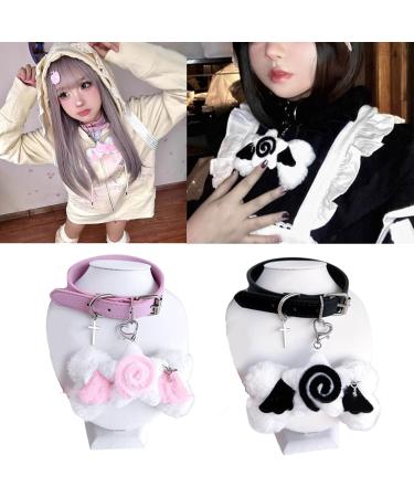 Oralgo Chic Angel Bone Pendant Necklace - Trendy Rose Choker with Sparkle for Women - International Shipping Available - Buy Online on GoSupps.com