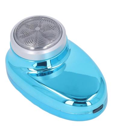 Cordless Mini Beard Trimmer Arc Shaped Foil USB Rehargeable Waterproof Digital Display Beard Clipper (Blue)