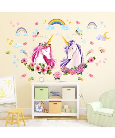 DECOWALL SG-2105 Unicorn Rainbow Wall Stickers - Removable Girls Nursery Bedroom Decor - Buy Online on GoSupps.com