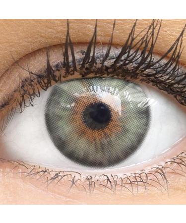 Lucca Green Contact Lenses - Very Opaque Natural Silicone Comfort - 1 Pair with Container - Dia 14.00 - 0.00 Diopters - International Shipping Available - Buy Online on GoSupps.com