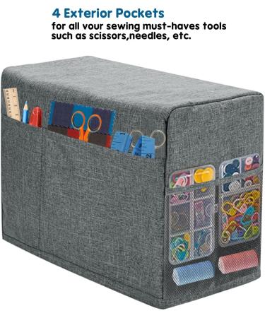Boczif Sewing Machine Cover  Protective Cover with Essentials Storage Pockets and Side Handle  Sewing Machine Cover Dust Cover Compatible with Most Standard Singer Brother Machines and Accessories - Buy Online on GoSupps.com