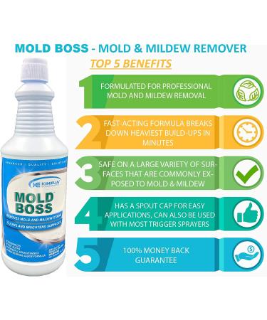 Mold Boss Professional Stain Remover Cleaner | 32 oz | Removes Mold, Mildew, Hard Water Stains, Calcium, Soap Scum | Safe on Multiple Surfaces | Commercial-Grade - Buy Online on GoSupps.com