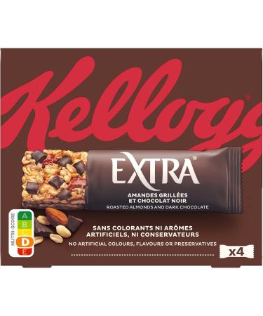 Extra Kellogg's Cereal Bars Chocolate Almonds 4x32g - Buy Online on GoSupps.com