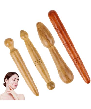 4 Pieces Triggerpunkt Massage device Acupressure pen Foot massage tab trigger point presser wood for shoulder back leg relaxation pain relief - Buy Online on GoSupps.com
