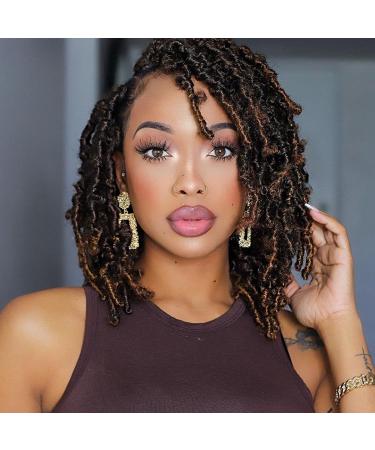 Toyotress Butterfly Locs Crochet Hair - 8 inch 7Pcs Ombre Brown Pre-twisted Distressed Crochet Braids Short Bob Faux Locs Pre-looped Synthetic Braiding Hair Extensions (8 Inch T30-7P) 8 Inch (Pack of 7) T30 - Buy Online on GoSupps.com