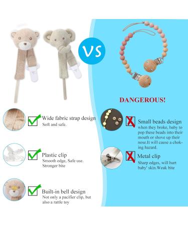 COTTONBEBE Pacifier Clip 2 Pack - Elephant & Bear Design | Baby Pacifier Holder for Boys and Girls | Fits Various Pacifiers & Teething Toys | Ideal Baby Gift - Buy Online on GoSupps.com