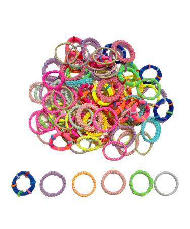 100 Pcs Ilamourcar Mini Multi-Colored Elastic Hair Ties for Kids - Soft Rubber Ponytail Bands - Buy Online on GoSupps.com
