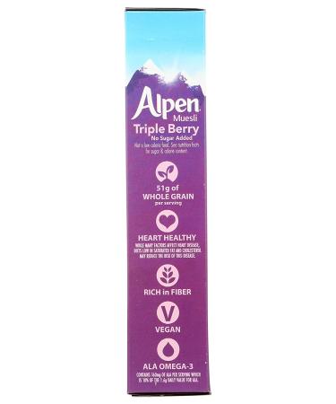 Alpen Triple Berry No Sugar Added Muesli - Swiss Style Cereal | Whole Grain, Non-GMO, Heart Healthy, Kosher, Vegan | Real Fruit, 10 oz - Buy Online on GoSupps.com