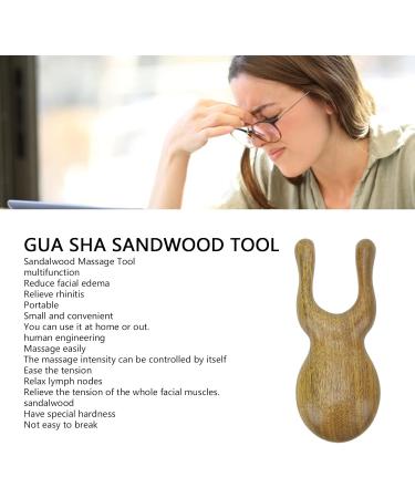 Sandalwood Gua Sha Facial Tool | Tension Relief & Multifunctional Acupressure Massager for Face Nose & Eyes - Shop Internationally - Buy Online on GoSupps.com