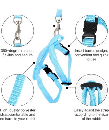 Adjustable Rabbit & Pet Harness Set - Blue & Pink Leash for Dogs Kittens Rabbits & Guinea Pigs | International Shipping - Buy Online on GoSupps.com