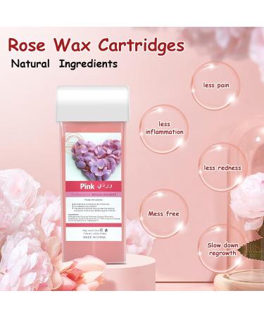 2023 New Roll on Wax Rose Hair Removal Kit - 4 Pack Cartridges with Strips and Wax Wipes - Leg, Arm, Underarm Depilatory Waxing Set - Buy Online on GoSupps.com