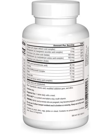 Source Naturals Mega-One No Iron - 60 Tablets | Essential Multivitamin for Optimal Health - Buy Online on GoSupps.com