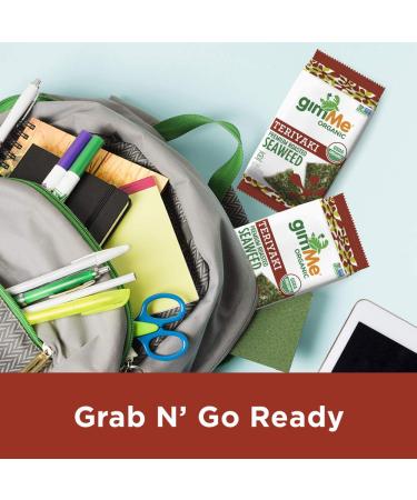 gimMe Snacks Organic Teriyaki Seaweed (12-Pack) | Healthy, Non-GMO, Gluten-Free Snack | Perfect for Kids & Adults - Buy Online on GoSupps.com