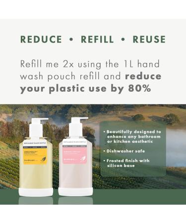 Soothing Castile Hand Wash | Rosewater & Pink Clay Liquid Soap | Eco-Friendly Refillable Glass Bottle | 16.9 FL oz & 33.8 FL oz - Buy Online on GoSupps.com