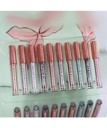 10 Colors Glitter Liquid Eyeshadow Set - Long Lasting, Waterproof & Highly Pigmented Metallic Shimmer - Sparkle Diamond Eye Makeup Kit - Buy Online on GoSupps.com