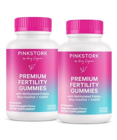 Pink Stork Premium Fertility Gummies for Women - Prenatal Conception Supplements for Her - 60 Gummies - 2 Pack