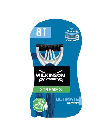 WILKINSON SWORD - Xtreme 3 For Men | Ultimate Comfort | 8 x Disposable Razors 8 Count (Pack of 1)