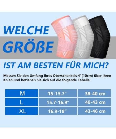 Kniebandage f r Frauen & M nner 2er Set Kniest tzen mit verstellbaren Riemen & Anti-Rutsch-Silikon f r Sport Arthritis Gelenkschmerzen Schwarz L - Buy Online on GoSupps.com