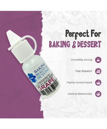 Baking Beauty and Beyond Concentrated Food Flavouring Oil - Dozen of Professional Quality Food Grade Flavouring Oil for Candy Making Baking Cooking Lip Balm and Lip Gloss - Grape (50ml) - Buy Online on GoSupps.com