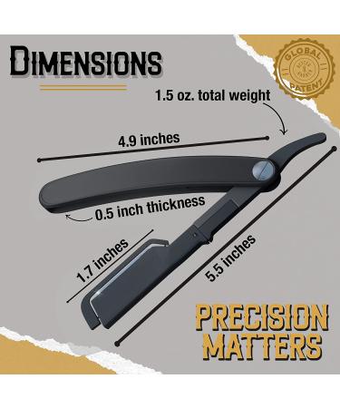Better Barber Patented Straight Edge Razor for Men - Easy-to-Use Handle with 1+10 Disposable Blades, Durable Black Design - Beard and Hair Shaving Tool - 11 Piece Set - Buy Online on GoSupps.com
