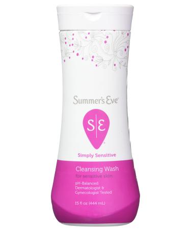 Summer's Eve Cleansing Wash for Sensitive Skin, Simply Sensitive, 15 Ounce (Pack of 2)