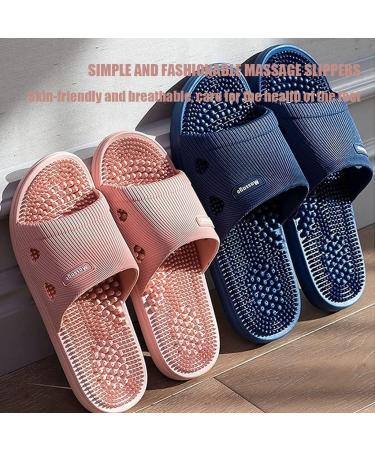 HONYUN Acupressure Foot Massage Slippers - Relief for Neuropathy, Arthritis, Plantar Fasciitis - Men/Women Indoor Non-Slip Sandals - Blue, Size 9-9.5 - Buy Online on GoSupps.com