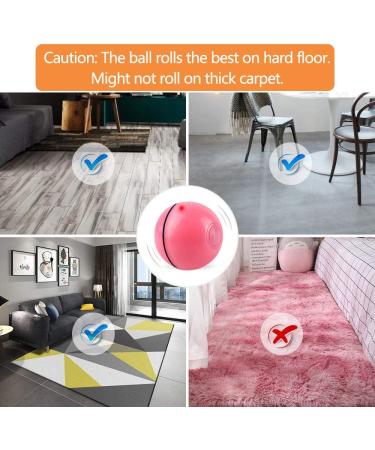 DIWUJI Cat Toys Ball Interactive Automatic Self Rotating Rolling Balls USB Rechargeable LED Light Entertainment Pet Exercise Chaser Toys For Kitten (Pink) - Buy Online on GoSupps.com