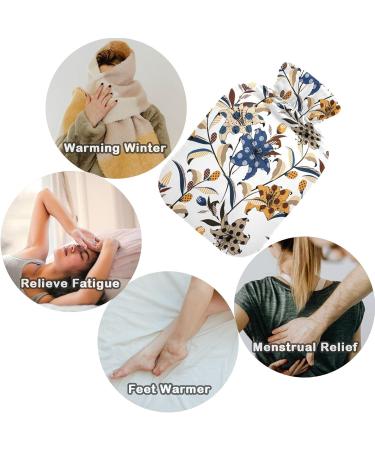 NAANLE Hot Water Bottle with Cover - Dotted Striped Floral | 1L Pain Relief & Therapy - Perfect for Bed & Foot Warmth - Buy Online on GoSupps.com