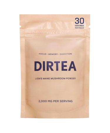 DIRTEA Lions Mane Mushroom Powder | 100% Organic | 2 000mg / Serving | Vegan | Non GMO | Cognitive Function Support and Memory Booster Nootropic - Premium Lion's Mane Extract | 60g - 30 Day Serving