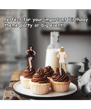 18pcs Glitter Graduation Dancing Girl Dessert Cupcake Topper Congrats Grad 2024 Prom Night Theme Decorations High School College Graduation Party Decor Supplies - Buy Online on GoSupps.com