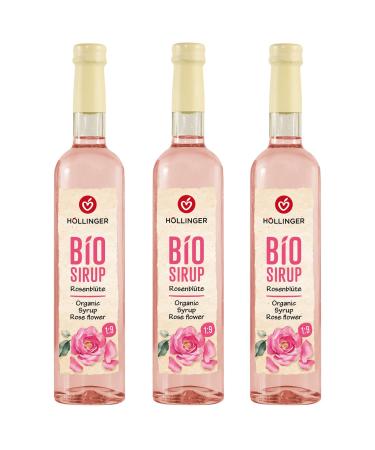 H llinger Sirop de fleur de rose biologique v g talien bouteille en verre de 3x500 ml saveur florale