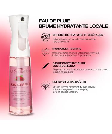 Eau De Rose Cheveux 300ml/10oz Eau De Rose Bio Locks Moisturizer Hydrating Rose Water Spray Rosewater Scalp for Dreadlocks Visage Corps Cheveux - Buy Online on GoSupps.com