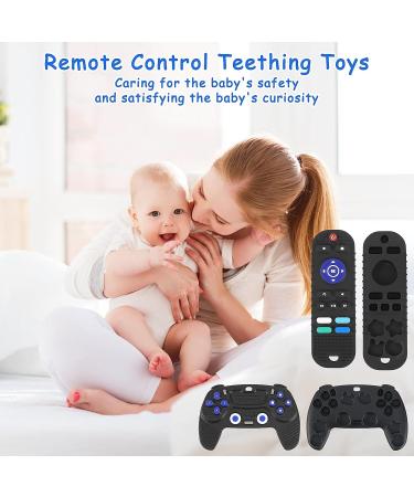 Zoyomax Silicone Baby Teether Toys  TV Remote Control Shape Silicone Toddler Teething Toys for Babies 6-18 Months  Educational Sensory Toy Chew Toys (Black) - Buy Online on GoSupps.com