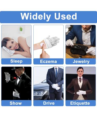 Migliore Wear White Cotton Gloves for Eczema, Moisturizing & Touchscreen, 5 Pairs with Free Wash Bag - Hand Care & Jewelry Inspection Gloves for Adults - Buy Online on GoSupps.com