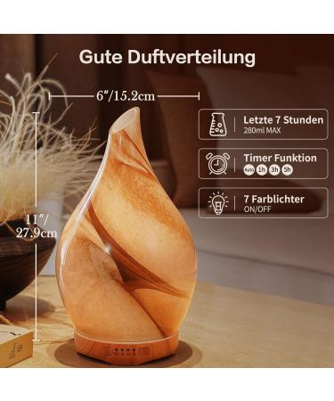 Porseme 280ml Hand Blown Aroma Diffuser - Essential Oil Humidifier with 7 Color-Changing LEDs - BPA Free Quiet & Elegant G6-280ML Desert Aladdin Vase for Apartments - Buy Online on GoSupps.com