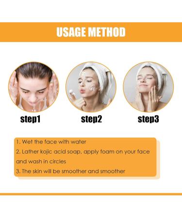 Kojic Acid Soap Kojic Acid Dark Spot Remover Soap Turmeric Kojic Acid Soap Handmade Soap for Dark Spots & Acne Scars Natural Orange Soap Bar for Face Body Wash 100g - Buy Online on GoSupps.com