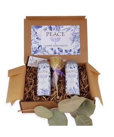 Hanukkah Tea Gift Set | Two Tins of Fancy Tea in Festive Love & Light Packaging | Hanukkah Gifts for Women and Men | Chanuka Holiday Tea Sampler