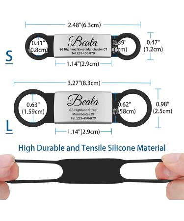 Custom Engraved Stainless Steel Slide-On Pet ID Tags - 2 Pack, Large Silver - Buy Online on GoSupps.com
