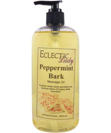 Peppermint Bark Massage Oil 16 oz With Sweet Almond Oil and Jojoba Oil Preservative Free Perfect for Aromatherapy and Relaxation 16 Ounce