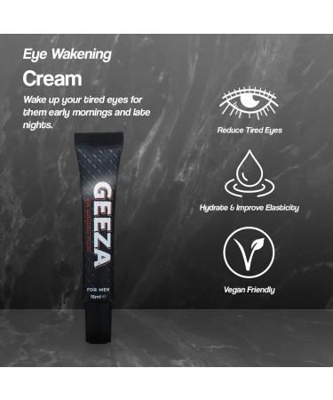 Geeza Men's Eye Cream Reduce Dark Circles and Puffiness Advanced Formula Male Eye Bag Removal Designed to Improve Elasticity Nourish the Under Eyes 15ml - Buy Online on GoSupps.com