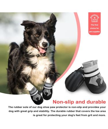 Neuwehe Dog Shoes - Waterproof Paw Protection Boots for Small & Medium Dogs | 4-Piece Set with Reflective Straps & Anti-Slip Sole (Size L Gray) - Buy Online on GoSupps.com