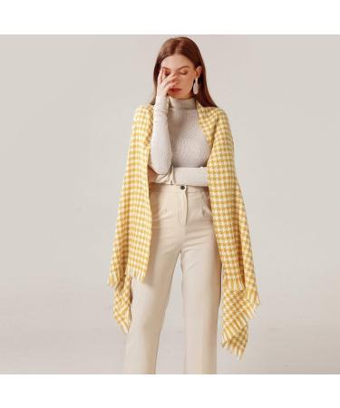 Ladies Cotton Scarf - Elegant Yellow Triangle Wrap | Autumn Winter Hood Scarf - One Size Turban for Women - Buy Online on GoSupps.com