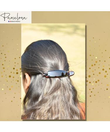 Parcelona French Sleek Tortoise Shell Brown Large 4 1/2 Celluloid Hair Clip - No Slip Grip, Metal-Free, Strong Hold - Made in France - Buy Online on GoSupps.com