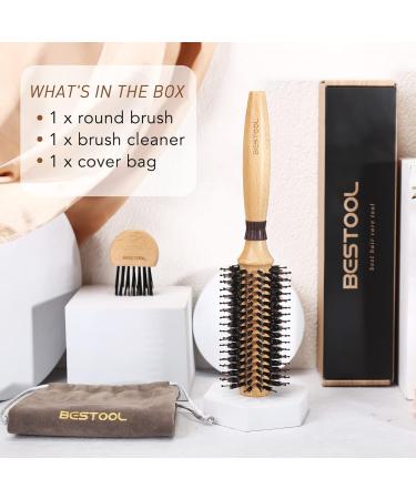 Bestool Round Brush for Blow-Drying - Wild Boar & Nylon Bristles Professional Styling Brush for Men & Women Smooth & Curl Hair Texture (20mm Barrel) - Buy Online on GoSupps.com