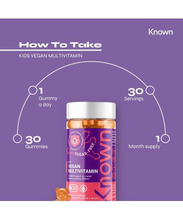 Known Multivitamin Rubber for Kids Sugar Free Vitamin C B6 Supports Immune System Natural Strawberry Flavor 30 Vegan Gums - Buy Online on GoSupps.com
