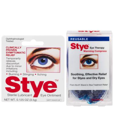 Stye Sterile Lubricant Eye Ointment and Warming Compress Bundle