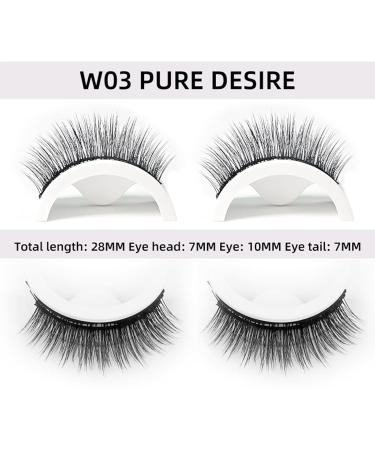 Reusable Self-Adhesive False Eyelashes - No Glue & Waterproof | 2 Pairs (F03) - Easy to Attach for Women - Buy Online on GoSupps.com