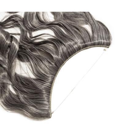 Buy Hair Part Extensions - Wavy 50cm Invisible Wire Dark Brown & Silver Gray Hair Extensions - 90g for Effortless Style - Buy Online on GoSupps.com